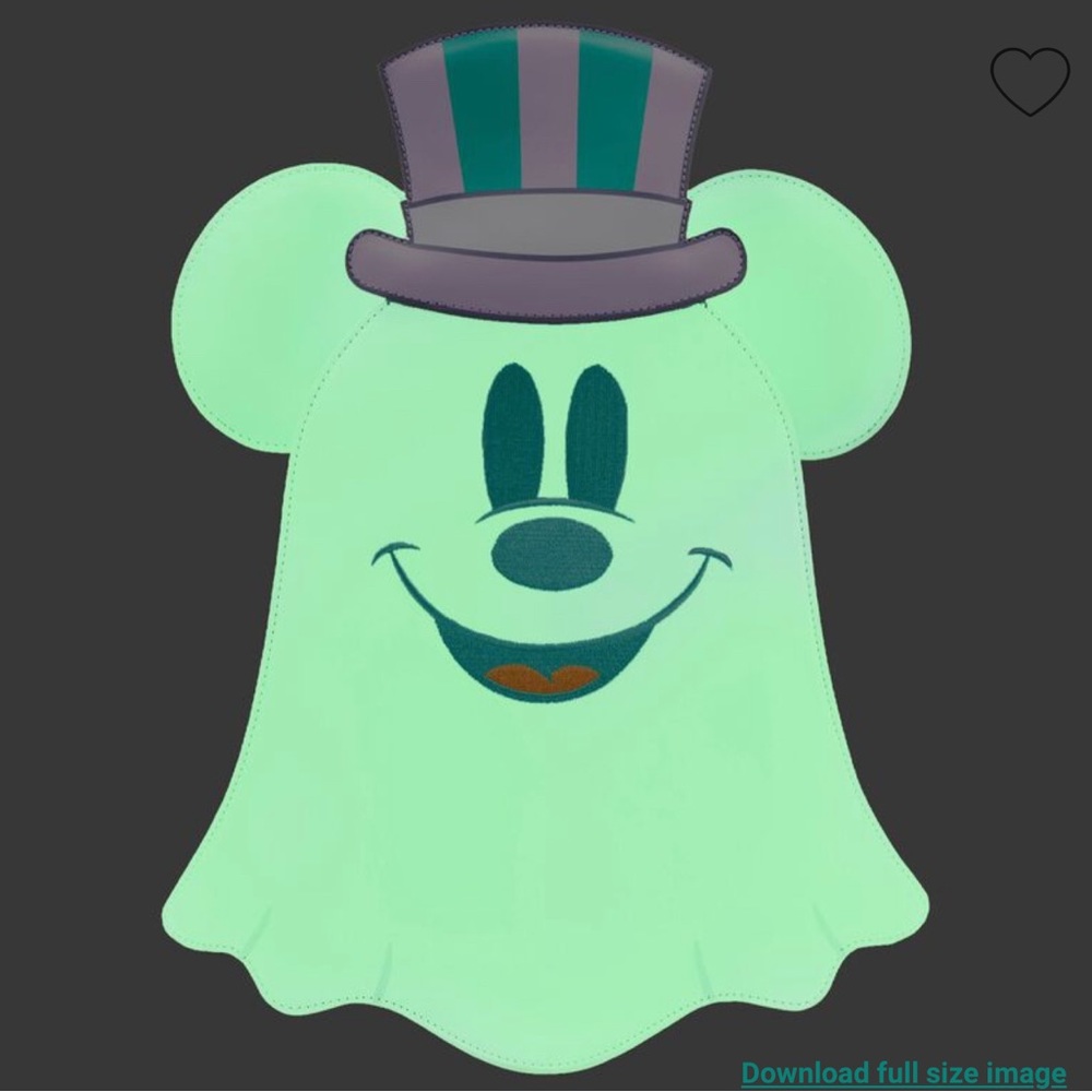 Loungefly Backpack-New Pastel Ghost Mickey Mouse Glow-in-the-Dark (full size)